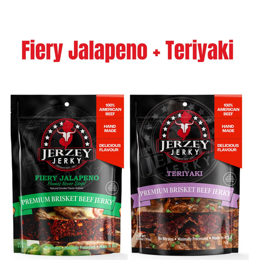 Beef Jerky - Fiery Jalapeno + Teriyaki