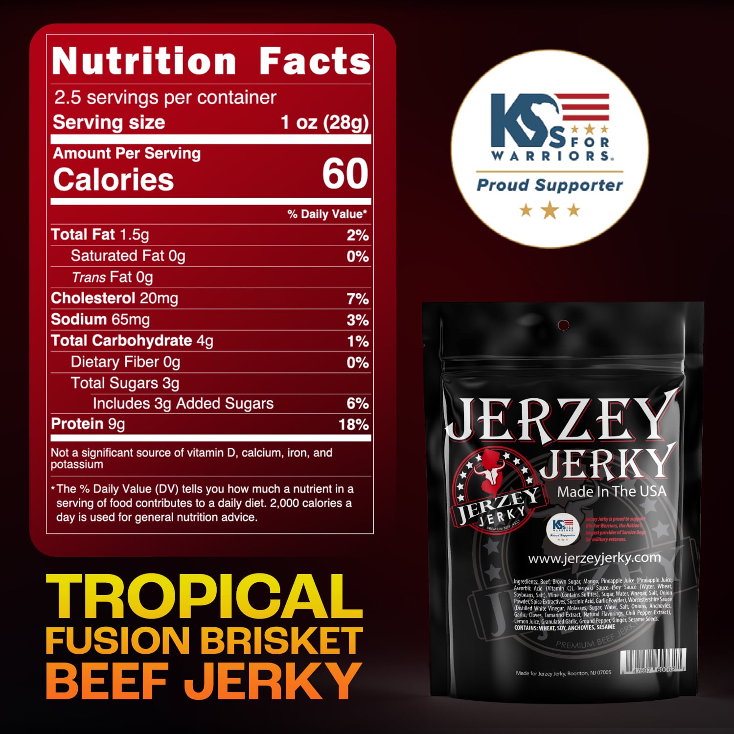 Tropical Fusion Beef Jerky - Brisket | Jerzey Jerky