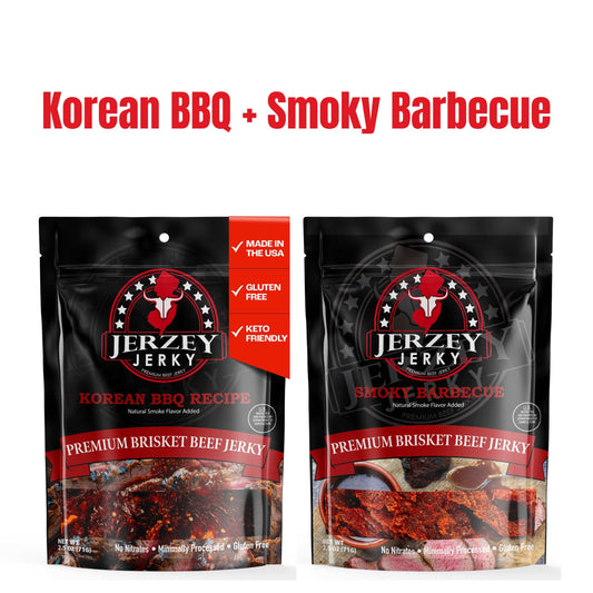 Beef Jerky - Korean BBQ + Smoky Barbecue