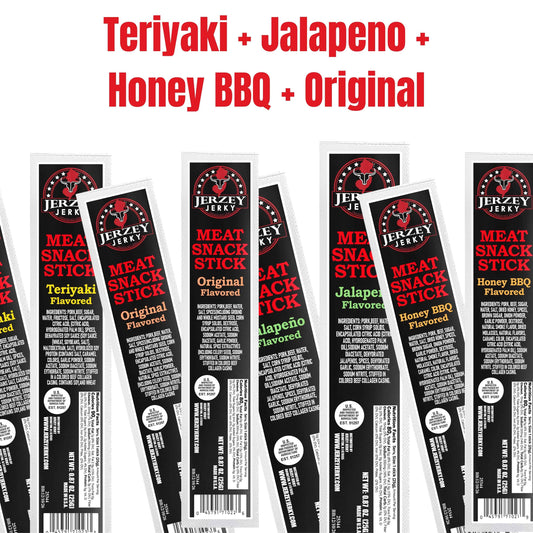 Meat Snacks Sticks - Teriyaki + Jalapeno + Honey BBQ + Original