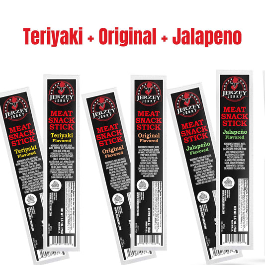 Meat Snacks Sticks - Teriyaki + Original + Jalapeno